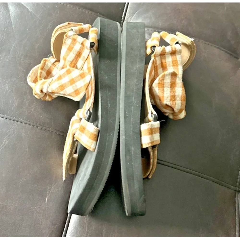 Loeffler‎ Randall Women Size 6B Maisie Amber Gingham Sport Sandal